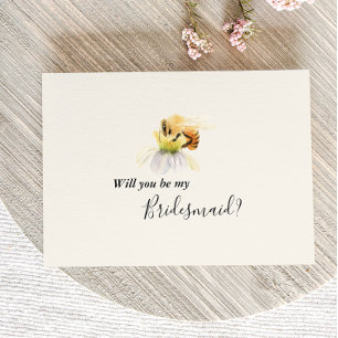 Carte de proposition Elegant Daisy Bridesmaid