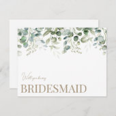 Carte de proposition Elegant Eucalyptus White Brid (Devant / Derrière)