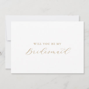 Carte de proposition Elegant Gold Script Bridesmai
