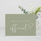 Carte de proposition Elegant Sage Green Officier (Debout devant)