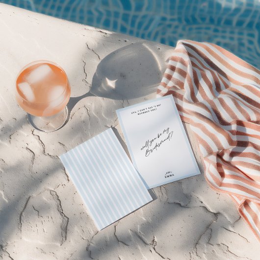 Carte de proposition Elégant Vintage Blue Bridesma