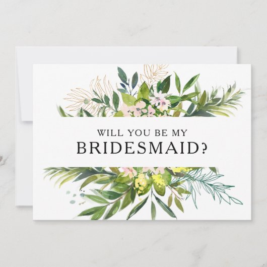 Carte de proposition Élégante de la Bridesmaid sur (Devant)
