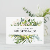 Carte de proposition Élégante de la Bridesmaid sur (Debout devant)