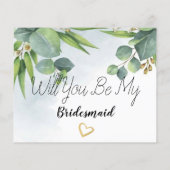 Carte de proposition Eucalyptus Bridesmaid (Dos)