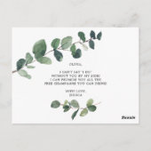 Carte de proposition Eucalyptus Bridesmaid (Dos)
