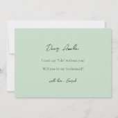 Carte de proposition Eucalyptus Green Bridesmaid (Dos)