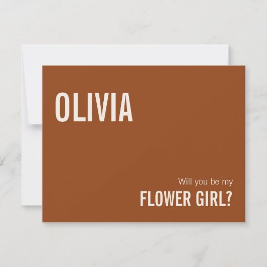 Carte de Proposition Fille aux Fleurs en Terre Cui (Devant)