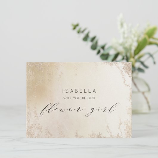 Carte de Proposition Fleur de Froid en Or Jaune Om (Debout devant)