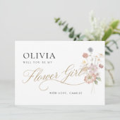 Carte de Proposition Fleur des Champs pour Fille a (Debout devant)