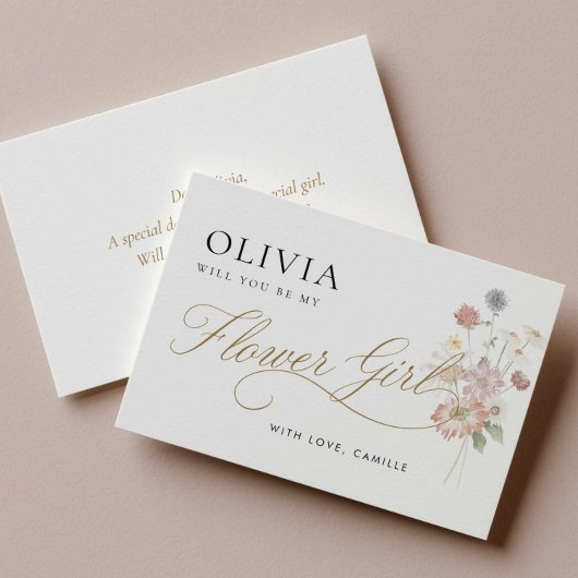 Carte de Proposition Fleur des Champs pour Fille a