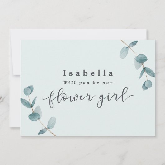 Carte de Proposition Fleuriste à Feuilles de Eucal (Devant)