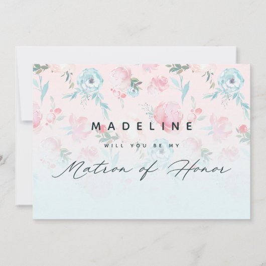 Carte de proposition Floral Matron of Honor (Devant)
