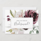 Carte de proposition Floral Romance Bridesmaid (Devant)