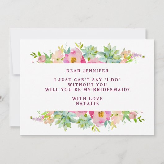 Carte de proposition florale chic (Dos)