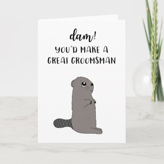 Carte de proposition Funny Groomsman (Devant)