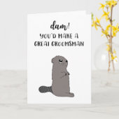 Carte de proposition Funny Groomsman (Fleur jaune)