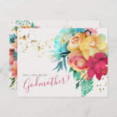 Carte de proposition Godmère Floral Gold Splatter (Devant / Derrière)