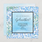 Carte de proposition Godmère moderne Blue Watercol (Devant / Derrière)