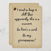 Carte de proposition Groomsman amusant (Devant / Derrière)