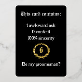 Carte de proposition Groomsman "Awkward Ask, Royal (Recto)
