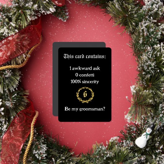 Carte de proposition Groomsman "Awkward Ask, Royal (Insitu)