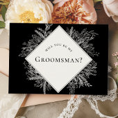Carte de proposition Groomsman Black and White Gre