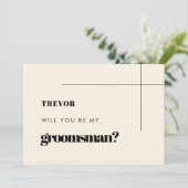 Carte de proposition Groomsman simple, élégante et (Debout devant)