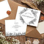 Carte de proposition Groomsman White and Black Gre