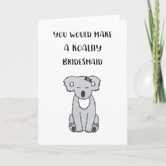 Carte de proposition Koala Bridesmaid