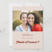 Carte de proposition Maid of Honor retro stylish (Devant)