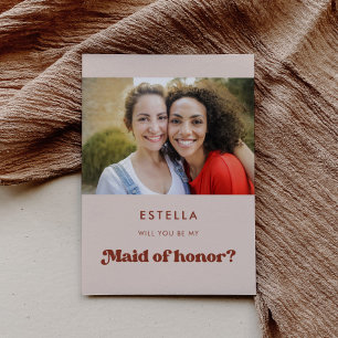 Carte de proposition Maid of Honor retro stylish