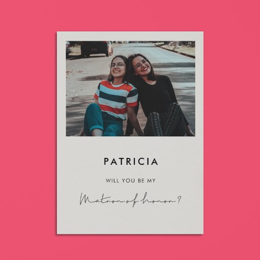 Carte de proposition manuscrite Matron d'honneur