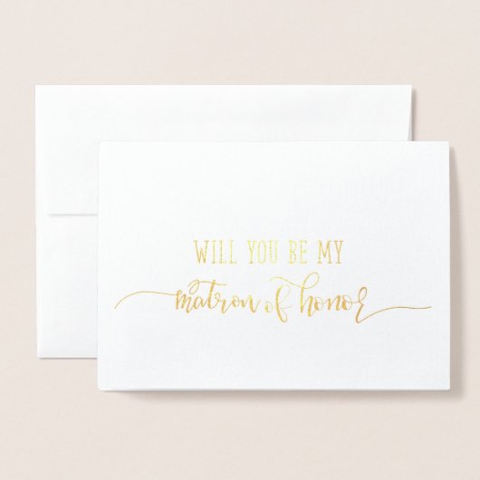 Carte de proposition Mariage Gold Foil Matron of H (Devant avec enveloppe)