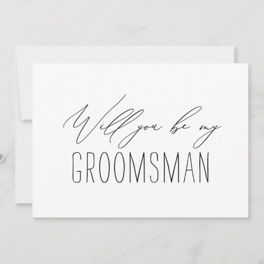 Carte de proposition Mariage minimaliste Groomsman (Devant)