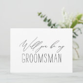 Carte de proposition Mariage minimaliste Groomsman (Debout devant)