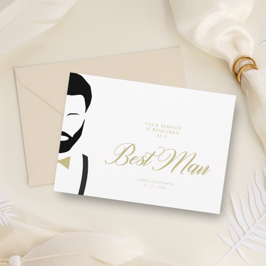 Carte de proposition Mariage simple Best Man Silho