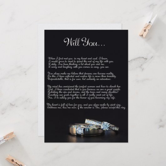 Carte de proposition "Me marierez-vous" (Devant/Arrière en situation)