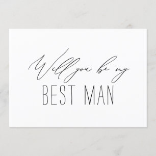 Carte de proposition minimaliste Best Man Groomsma