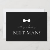 Carte de proposition minimaliste Black Best Man (Devant)