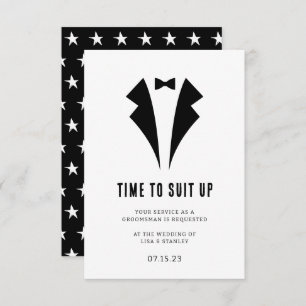 Carte de proposition minimaliste chic Groomsman