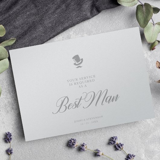 Carte de proposition minimaliste Mariage Best Man 