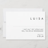 Carte de proposition minimaliste moderne (Dos)