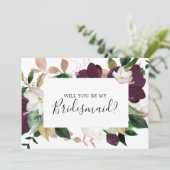 Carte de proposition Moody Purple Blooms Bridesmai (Debout devant)