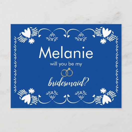 Carte de proposition Papado Picado Blue Bridesmaid (Devant)