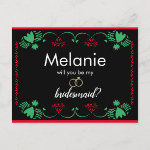 Carte de proposition Papado Picado Red Bridesmaid