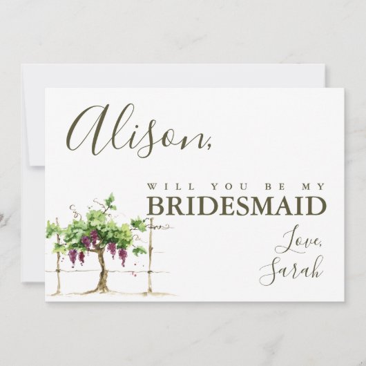 Carte de proposition Paso Robles Bridesmaid (Devant)