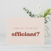 Carte de proposition Peach Pink Officier retro élé (Debout devant)