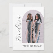 Carte de proposition photo Arch Bridesmaid moderne (Devant)