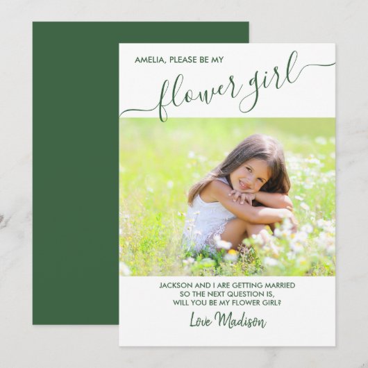 Carte de proposition photo verte et blanche de jeu (Devant / Derrière)