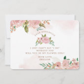 Carte de proposition pour fille à fleurs Vintages (Dos)